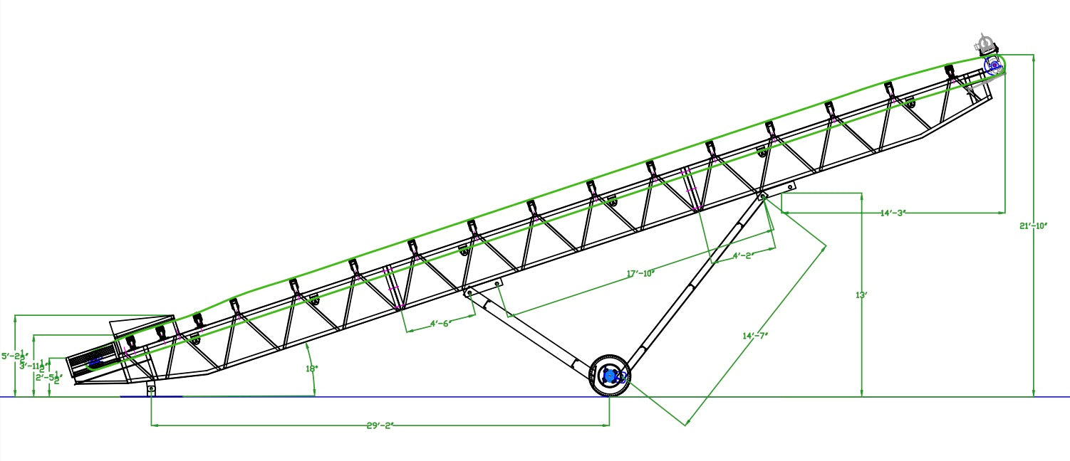 Radial Stacker, Conveyor system, Iron City Supply
