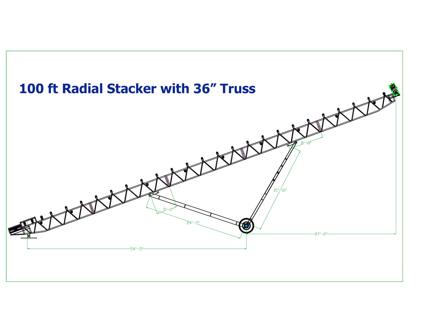 Radial Stacker, Conveyor system, Iron City Supply 