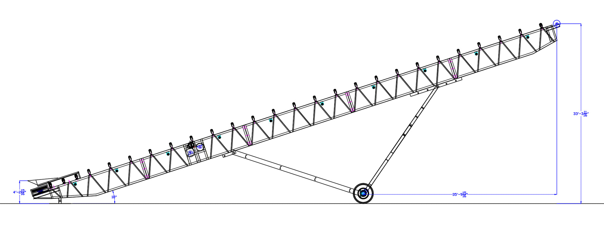Radial Stacker, Conveyor system, Iron City Supply 