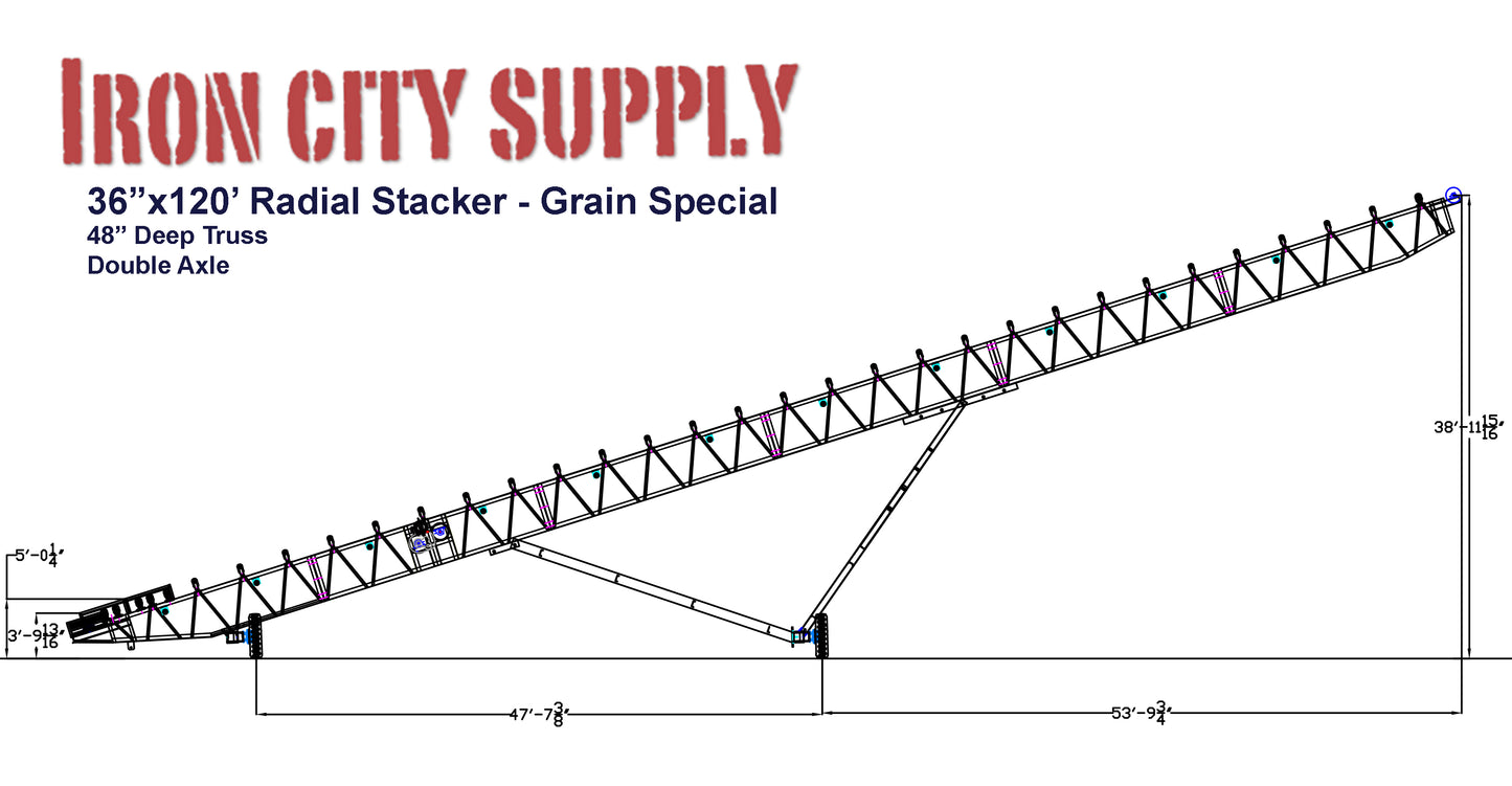 Radial Stacker, Conveyor system, Iron City Supply 