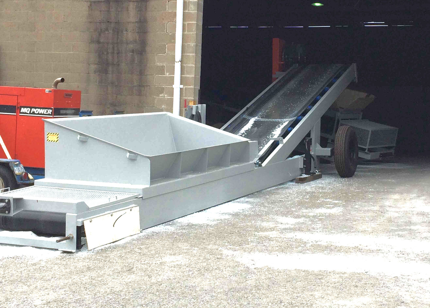 End dump unloader, HD unloader, truck unloader