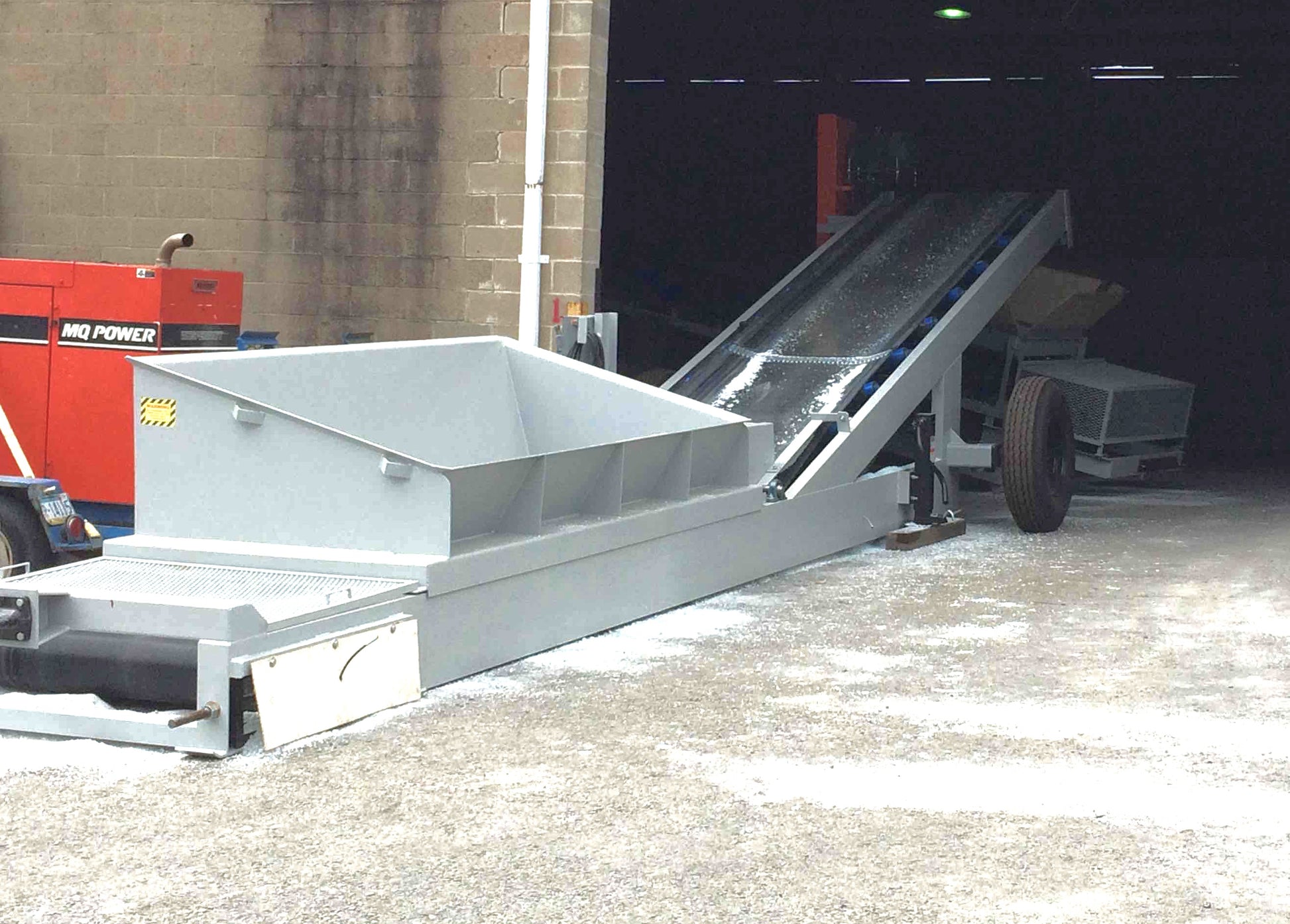 End dump unloader, HD unloader, truck unloader