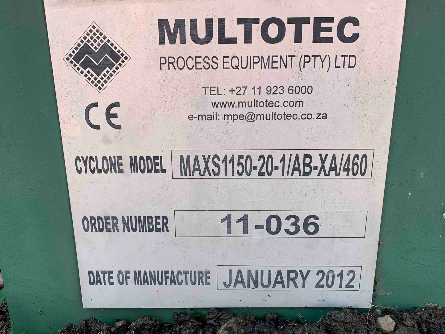 Multotec MAX S1150 Heavy Media Cylones