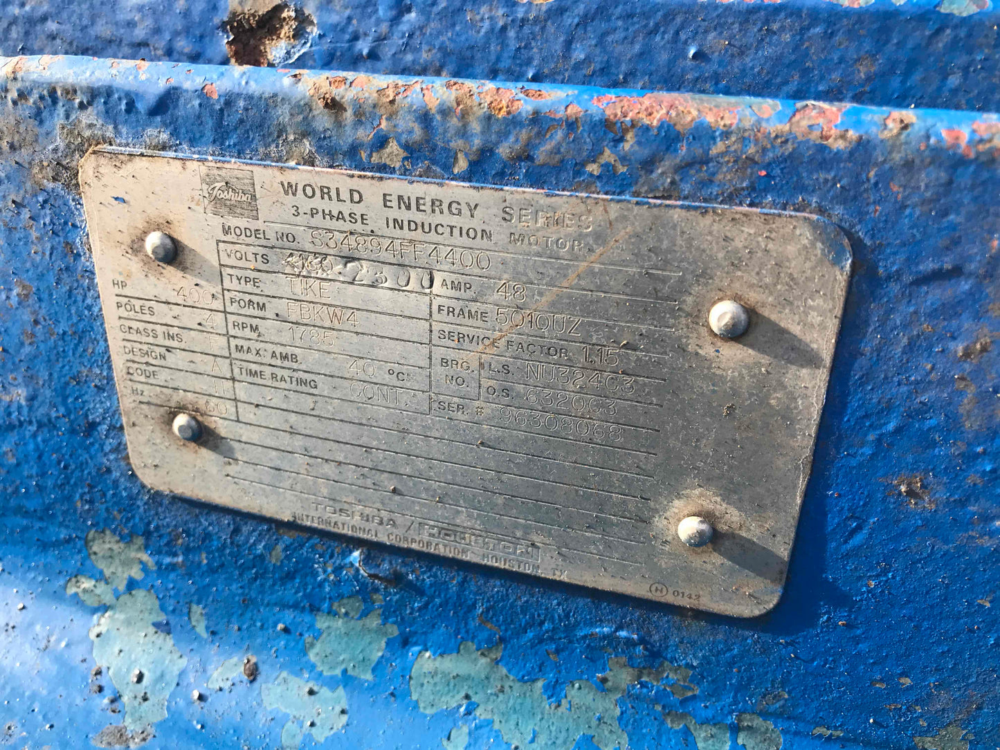 Toshiba, 400 HP, Electric Motor