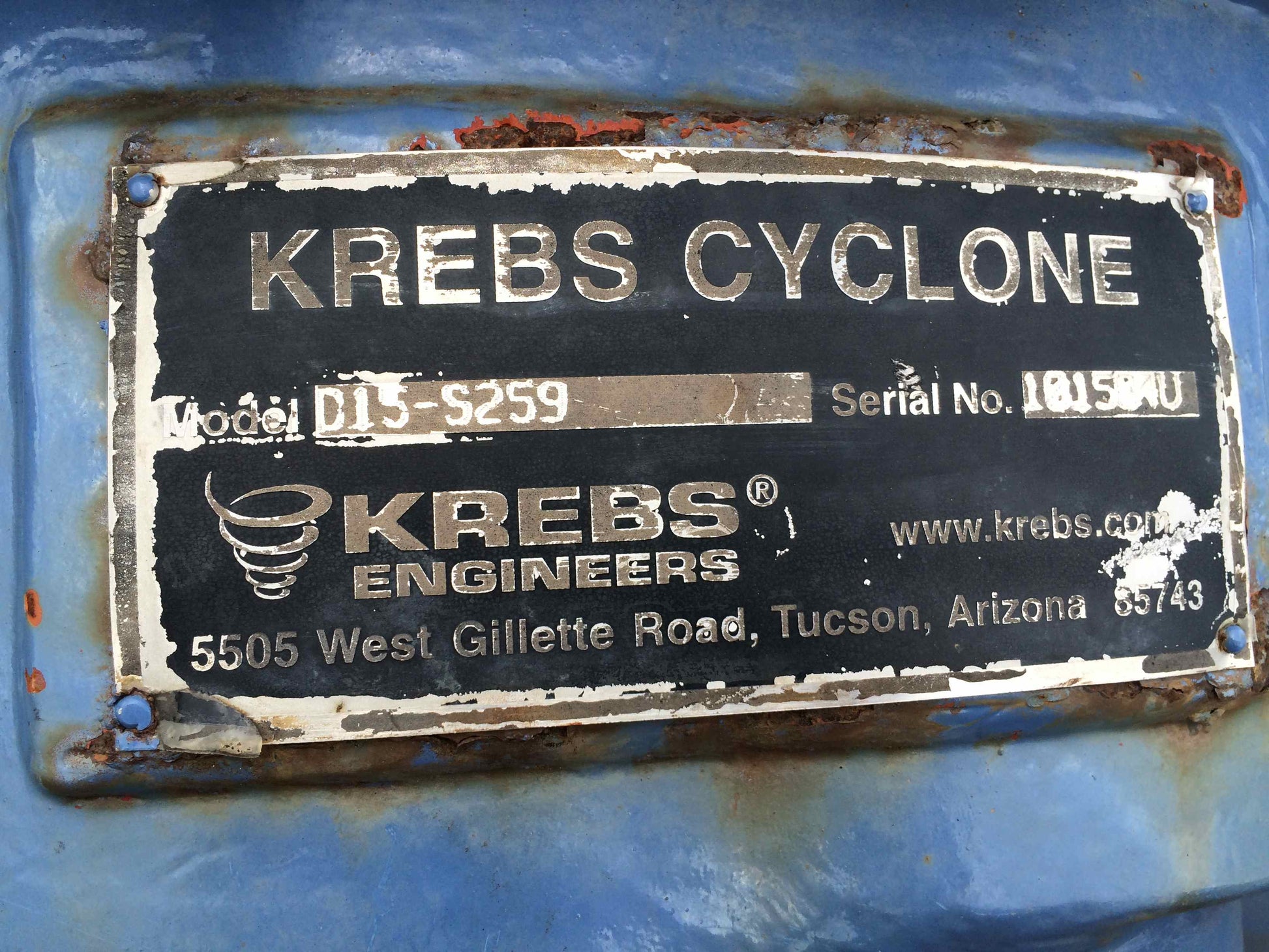 krebs d15 ceramic lined cyclone