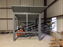 Hopper for franc sand load out, radial stacker, conveyor system